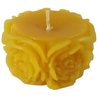 Aspinaworld Formkerze Bienenwachskerze runde Rosenkerze 3 cm gelb
