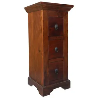 Massivmoebel24 Kommode Akazie 33 x 74 x 31 cm Dunkelbraun