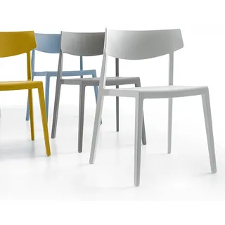 Design Stuhl Gwin Weiss | 4-Fuss | FSC  | Sitzhöhe 47 cm | Kunststoff | Toro | ergonomisch | stapelbar | bis 120 kg