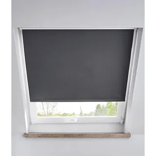 Schlichtes Dachfenster Verdunkelungsrollo mit Struktur-Optik Fenster-Rollo Sonnenschutz 931240 Dunkelgrau - 2
