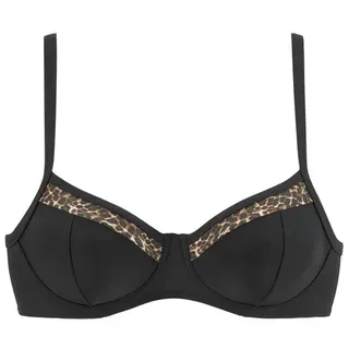 LASCANA Bikini-Top Damen Schwarz/Mehrfarbig 40 Cup C