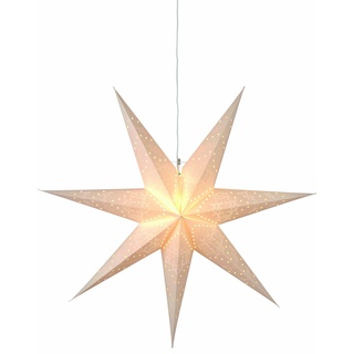 Weihnachtsstern Sensy von Star Trading, 3D Papierstern Weihnachten in Weiß, Dekostern zum Aufhängen mit Kabel, E14 Fassung, Ø: 100 cm