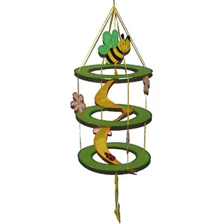 alles-meine.de GmbH Windspirale/Windspiel Biene Marienkäfer grün - Spirale Spinner - Windrad Windräder - Wetterfest für Außen
