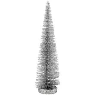 Dekobaum Glitzer 35 cm heller silberner Tannenbaum großer Metall Weihnachtsbaum