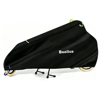 Boolico Lastenrad Abdeckung, 420D Oxford Schutzhülle- Wasserdicht, Extra Lange Zweirad-Abdeckung, Fahrradschutzhülle Cargo Bike einspurig, Faltbare Lastenrad Abdeckplane, Doppelnaht