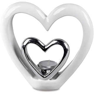 Deko Herz mit Teelichthleuchter zum Stellen 19 cm Herz Teelichthalter Dekoration Liebe