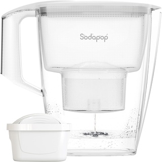 Sodapop Wasserfilter-Kanne Selina weiß inkl. 1x Filterkartusche, 3L Kapazität, spülmaschinengeeignet