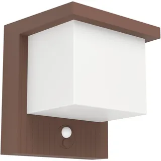 EGLO Solar Wandleuchte LED Kunststoff 700 Lumen inkl. Bewegungsmelder Rostbraun/Weiß
