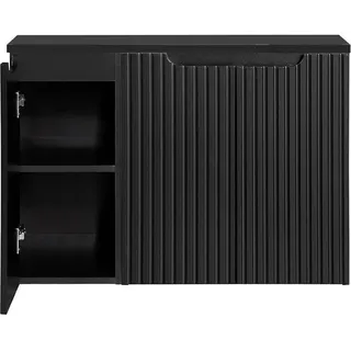 [en.casa] Waschbeckenunterschrank Skelbolu mit 3 Türen 90x60x40cm Schwarz [en.casa]