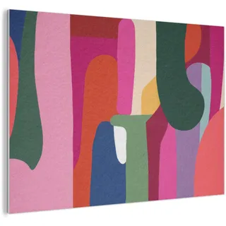 MuchoWow© Filz Bild als Akustikpaneele 120x90 cm Schlafzimmer Bilder Wand Deko Wohnzimmer Modern Wanddeko Schallschutz Akustikbild Abosrber Farbkästen - Gerade - Rund - Abstrakt