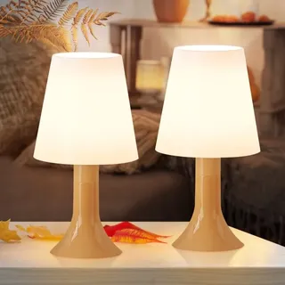 Tischleuchte Wohnzimmer Nachttischlampe Mit Kabel - Tischlampe 2er Set Kleine Lampe E14 Tischlampen Moderne Landhausstil Für Esstisch Schlafzimmer Khaki - Ohne Leuchtmittel - Gbly