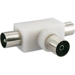 Schwaiger -ASV25 532 Aufsteckverteiler 2-Fach TV für Kabel- und Antennenanlagen/ 1x IEC-Buchse > 2X IEC Stecker/weiß
