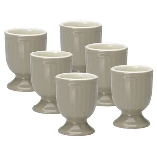 Greengate Geschirr-Set Alice Eierbecher warm grey 6,5 cm Set6, Steinzeug grau