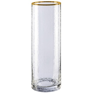Gasper Vase AWAK, Transparent - Goldgelb - Glas - H 30 cm