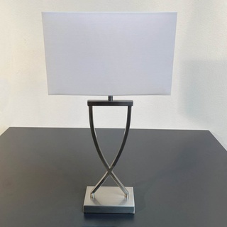Fischer & Honsel Tischleuchte Anni, E27, max 40 W, Stoffschirm weiß oder grau, Nachttischlampe