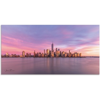 Artland Wandbild Manhattan Skyline, New York (1 St), als Alubild, Outdoorbild, Leinwandbild in verschied. Größen rosa 60 cm x 30 cm