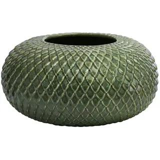 Dehner Keramik-Vase Tamir, bauchig, ca. Ø26/H13 cm, Grün