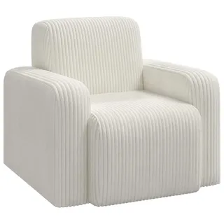 vidaXL Sessel Creme Cord 72 x 71 x 70 cm Creme mit Rollen