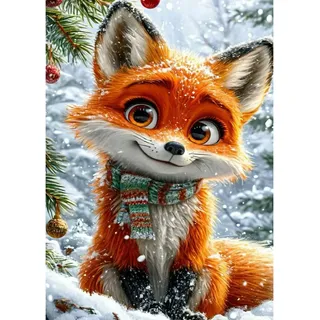 feelive Fuchs Diamond Painting Kits für Erwachsene, DIY Tier Diamant Painting Bilder für Bausätze Diamantmalerei 5D Runde Steine Diamant Painting für Zuhause Dekor 30x40cm