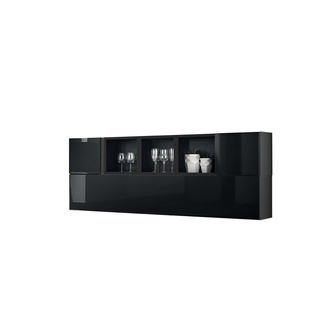 JVmoebel Sideboard Modern Schwarz Hänge Sideboard Luxus Wohnzimmer Holz Neu Möbel, Made in Europa schwarz