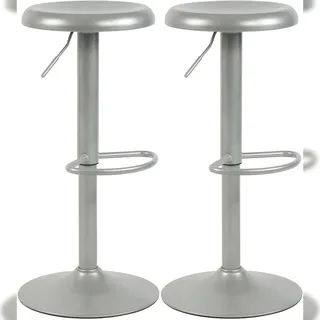 CLP Barhocker Williston 2er Set höhenverstellbar drehbar Silber
