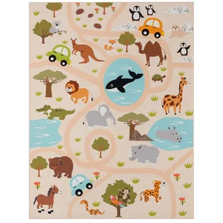 TT Home Kinderteppich 240 x 340 cm Grün/Gelb/Weiß