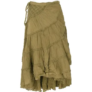 GURU SHOP Boho Wickelrock, Krinkelrock, Maxirock, Flamenco Rock - Massala, Damen - 38