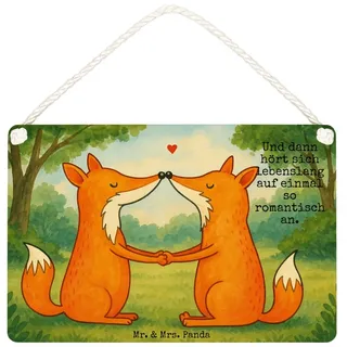 Mr. & Mrs. Panda Hinweisschild Füchse Liebe Design, Deko Wandbild DIN A4, Weiß, wandtafel, Fuchs, Sc, (Packung), Verlobte Freund Wandschild weiß DIN A4 | 29.7 cm x 10 cm x 21 cm
