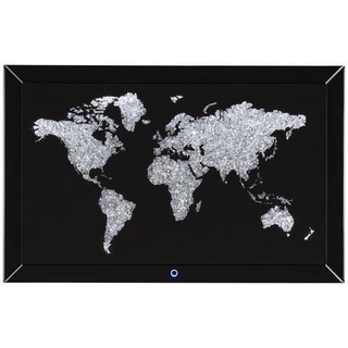 Glasbild Global in Schwarz ca. 110x70x4,6cm
