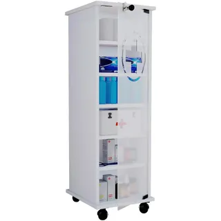 VCM Medizinschrank Weiß, Holzwerkstoff, 5 Fächer, 31x98x35 cm, Badezimmer, Badezimmerschränke, Medizinschränke