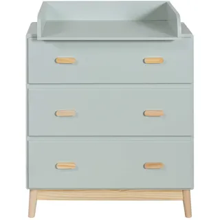 Rebecca Mobili Kommode mit Wickeltisch, Wickeltisch Kommode, Aqua Grün Braun, Kiefern MDF, Kompakt, mit Abnehmbarem Wickeltisch - Maße HxBxT: 100 x 80 x 42 cm - Art. RE6985