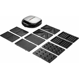Adler AD 3040 Sandwich-Toaster, Kontaktgrill, Waffeleisen Grill 1200 W, Schwarz, Grau