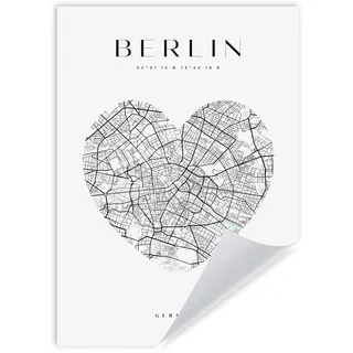 GP TONER Bilder Poster Berlin Poster Herzstil Wanddekoration Moderne Wandkunst Poster Design 50x70 cm ohne Rahmen