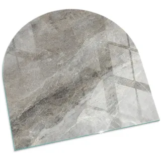 Tulup Kaminbodenplatte Glas 100 x 100 x 0,4 cm Grau