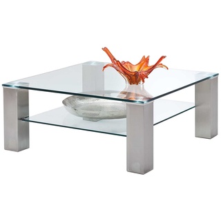 MCA furniture Couchtisch ASTA, Klarglas - Metall - 90 x 90 cm