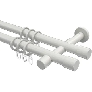 GARDINENSTANGE Prestige Santo 260 cm (geteilt in 2 x 130 cm), 2-läufig, 20 mm Ø Weiß