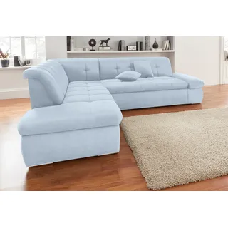 DOMO collection Eckcouch Chenille 5-Sitzer Blau
