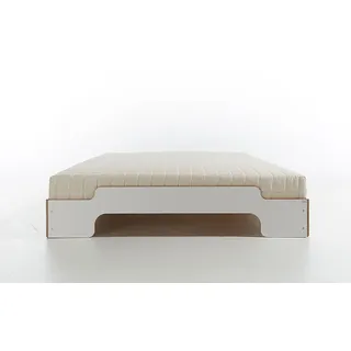Stapelliege Komfort Müller Möbelwerkstätten weiß mit Birkekante, Designer Rolf Heide, 143x27.5x0 cm
