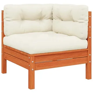 vidaXL Garten-Ecksofa Loungesofa Wachsbraun