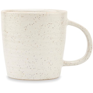 House Doctor Große Tasse aus Steingut Pion Weiß | Steinguttasse für Tee, Kaffee & Kakao | Dänisches Design im Scandi-Style