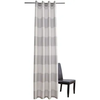Homing Vorhang HOMING "Burbank", silber (silberfarben), B:140cm H:245cm, Polyester, Gardinen, hochwertige Muster, Querstreifen, Blockstreifen, versch. Größen