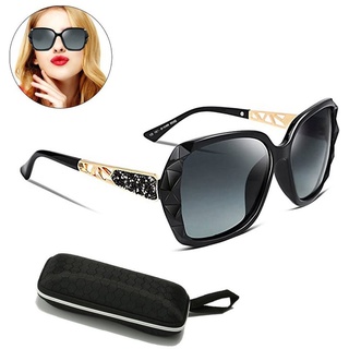 Lubgitsr Sonnenbrille Übergroß Polarisiert Sonnenbrillen Damen Klassisch Mode UV400 Schutz