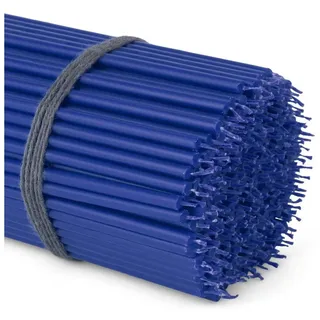 NKlaus Spitzkerze 250x Stabkerzen blau Rußfrei Tropffrei dünn L 16cm (250 Stück = ca. 1000g) beige|blau