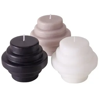 BOLTZE Stumpenkerze Kerze, 1 Stück, 9 cm hoch, Ø 10 cm, Schwarz oder Grau oder Weiß