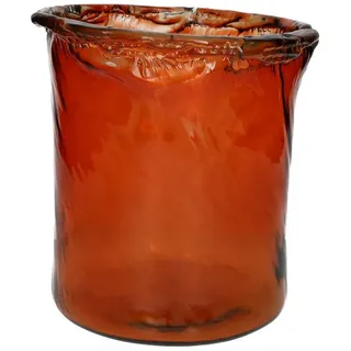 INNA-Glas Tischvase Dekovase GLAUCIA, aus Glas, recycelt, terracotta-klar, 26cm, Ø25cm braun