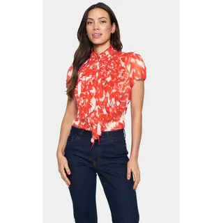 Saint Tropez Rüschenbluse LiljaSZ Crinkle SS Shirt Kunstfaser, Regular fit orange S (36)