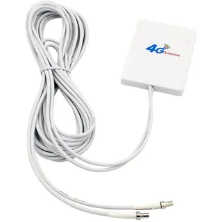Muuoeou 4G LTE Antenne 3G 4G Panel Antenne mit SMA TS9 CRC9 Anschluss 2M Kabel für E8372 E3372 B315 Router USB Modem, TS9