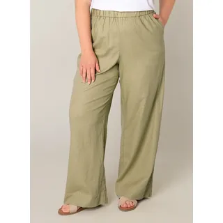 Base Level Curvy Yula Loose Fit Leinenhose Grün 44