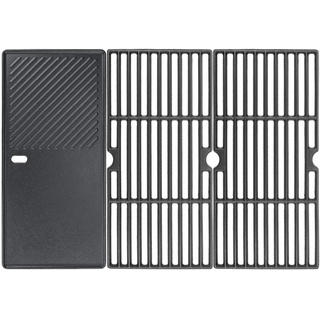 GFTIME 43 x 63cm Gusseisen Grillrost Grillplatte für Enders Boston 3, Enders Monroe Pro 3, für Charbroil, Barbecook Siesta 310, für Broilking Sovereign, Landmann Triton 3 4, Gussrost Grillersatzteile