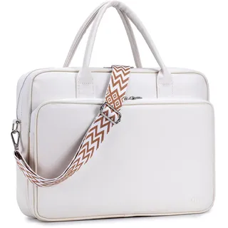 SUCIKORIO Laptoptasche Damen Leder 15,6 Zoll, Wasserdicht Arbeitstasche Damen Elegant Lehrertasche Groß Laptop Aktentaschen Leder Mit Vielen Fächern Briefcases für Arbeit, Schul, Büro - M